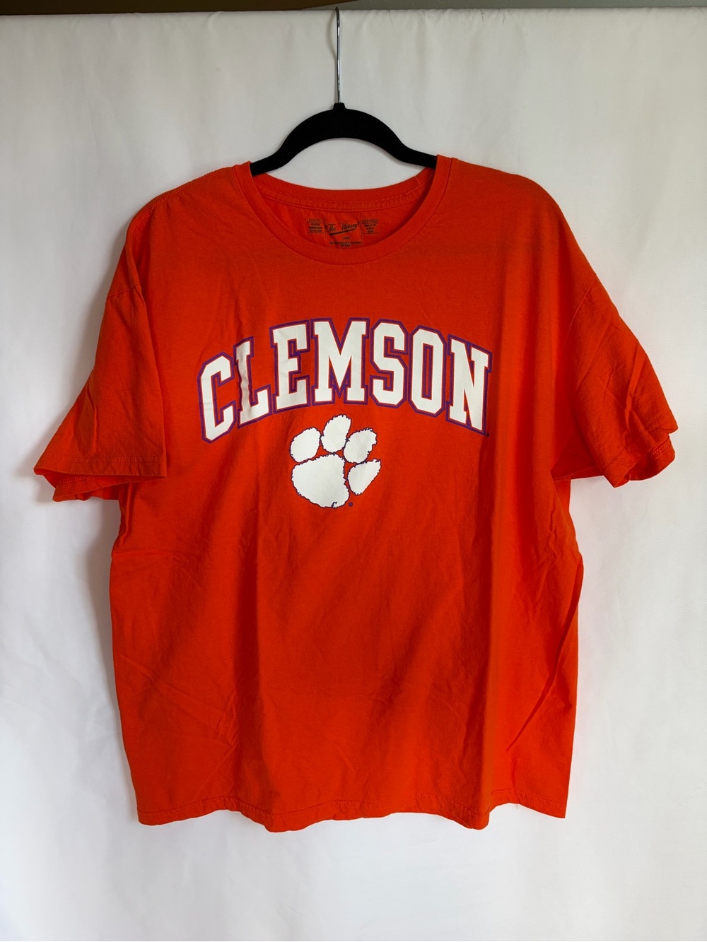 The Victory Clemson Tigers Orange Paw Print Logo Tee Shirt Unisex Size Large